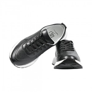 YT 6313 Siyah Deri Spor Poli Syh-Byz Tabanlı Ayakkabı