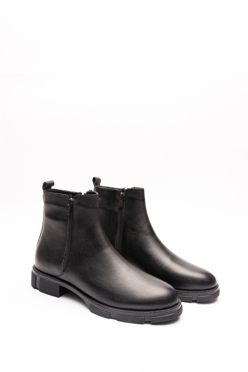 1462 HAKİKİ DERİ SİYAH ERKEK BOT
