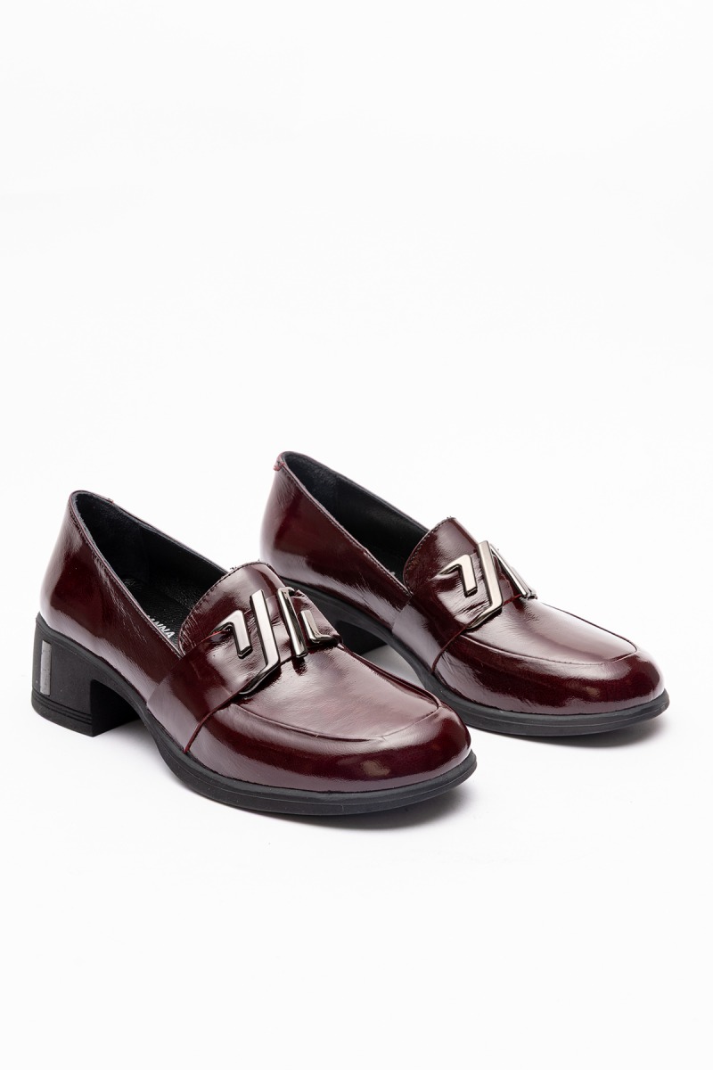 2153 Kadın Bordo Rugan Deri Topuklu Ayakkabı