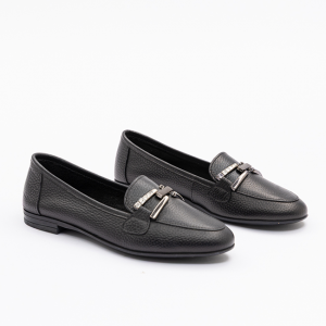 2140 Kadın Siyah Tokalı Loafer