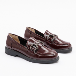 2122 Kadın Bordo Rugan Loafer Ayakkabı