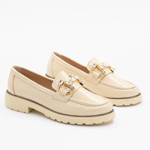 2126 Kadın Krem Loafer Ayakkabı
