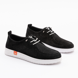 2485 Günlük Rahat Siyah Nubuk Deri Ayakkabı