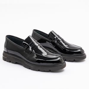 020F Siyah Rugan Fiyonklu Deri Klasik Erkek Ayakkabı